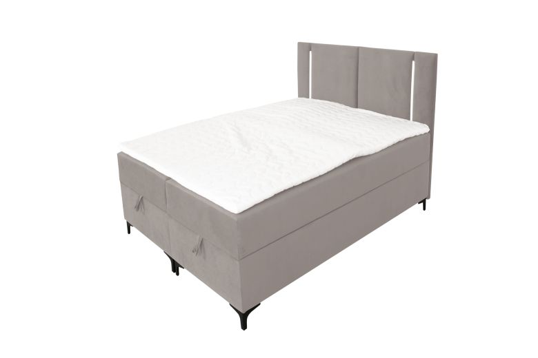 Boxspring bed 140x200 - Alba LED (With storage box)
