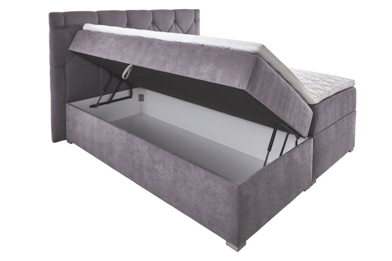 Boxspring bed 200x200 - Glamour (With storage box)