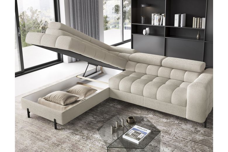 Corner sofa - Ferucce (Pull-out bed with storage box)