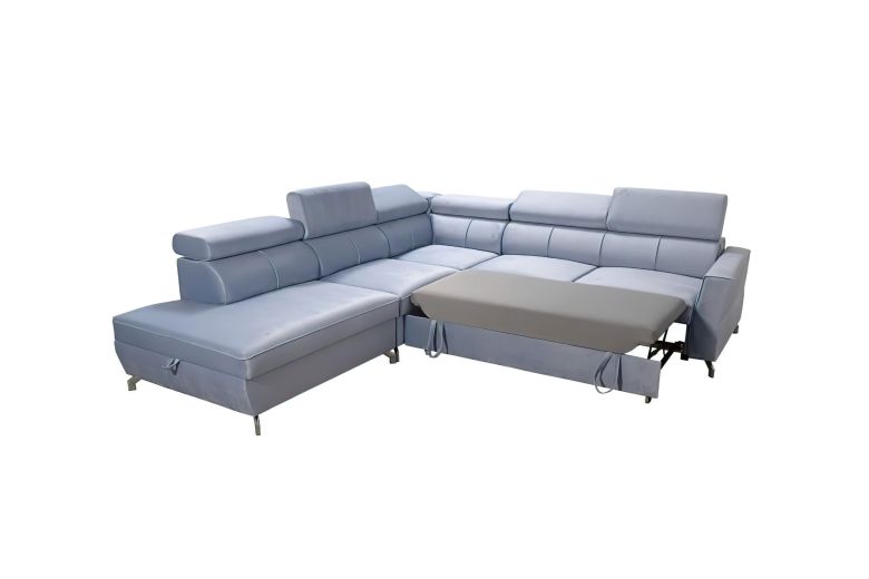 Eckcouch Veneto VIII links - mit Schlaffunktion - Walnuss