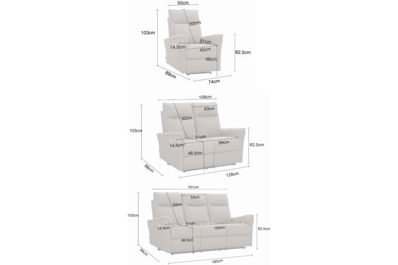 Furniture set 3+2+1 - Finnara 3-seater (electric) + 2-seater (electric) + 1-seater (electric)