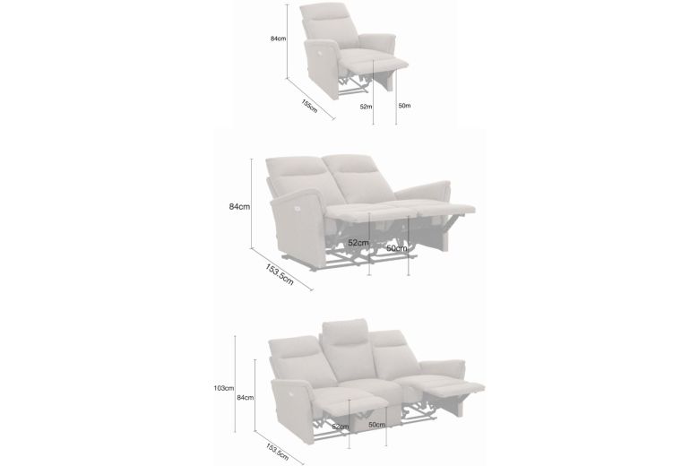 Furniture set 3+2+1 - Finnara 3-seater (electric) + 2-seater (electric) + 1-seater (electric)