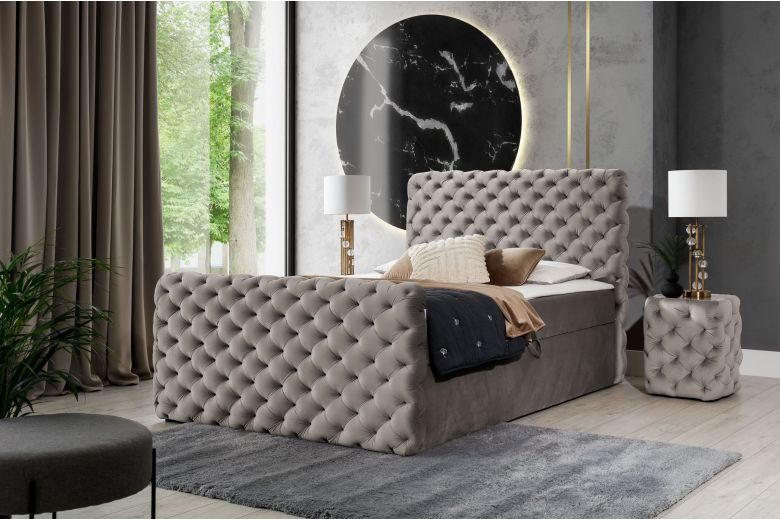 Boxspring bed - Chesterfield (Pull-out with storage box)
