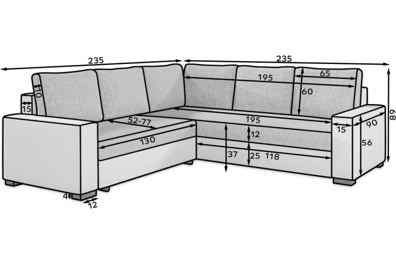 Corner sofa - Canis (Pull-out bed with storage box) Corner sofa - Canis (Pull-out bed with storage box)