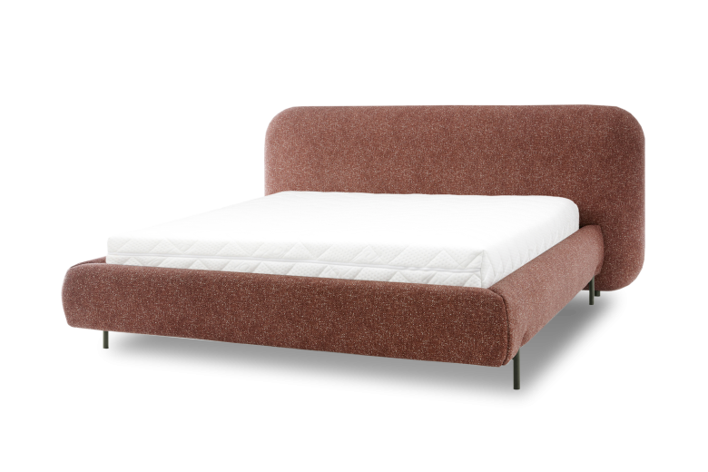 Upholstered bed 160x200 - Bed Pointt, metal frame, gas lift, bedding box 160x200 (Pull-out bed with storage box)