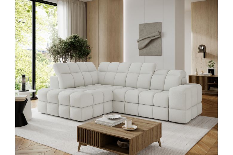 Bronon corner sofa with sleeping function and storage compartment