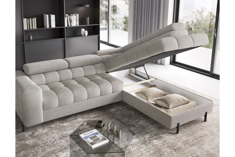 Corner sofa - Ferucce (Pull-out bed with storage box)