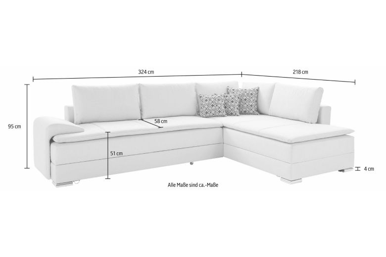 Corner sofa XL - NED (Pull-out bed with storage box)