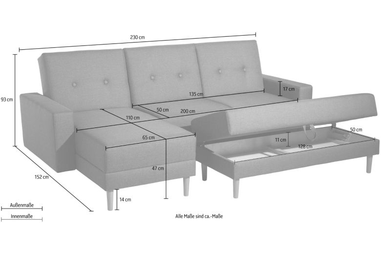 Corner sofa - Just chill (Pull-out with storage box)