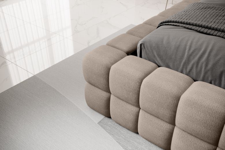 Upholstered bed - Bed Dizzle, metal frame, gas lift, bedding box (Pull-out bed with storage box)