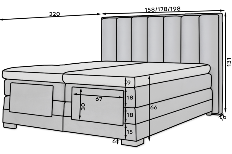 Boxspring bed - Veros (Pull-out bed)