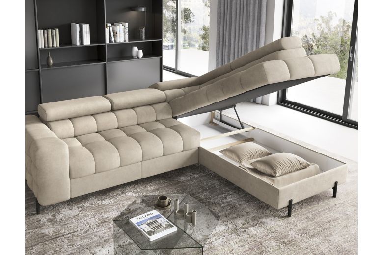 Corner sofa - Ferucce (Pull-out bed with storage box)