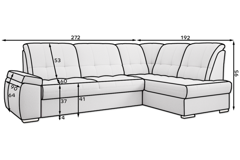 Угловой диван - Sado (Pаскладной с ящиком для белья) Угловой диван - Sado (Pаскладной с ящиком для белья)