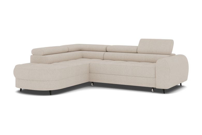 Vesteria corner sofa with sleeping function and storage compartment