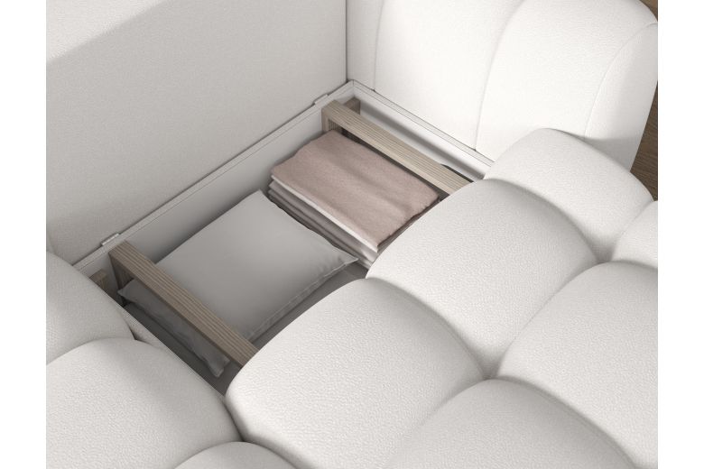 Covelion corner sofa with sleeping function and storage compartment