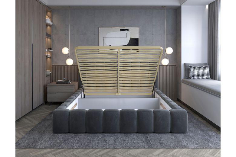 Kровать с обивкой - Bed Lamica, wooden frame, standard lift, bedding box (Pаскладной с ящиком для белья) Kровать с обивкой - Bed Lamica, wooden frame, standard lift, bedding box (Pаскладной с ящиком для белья)