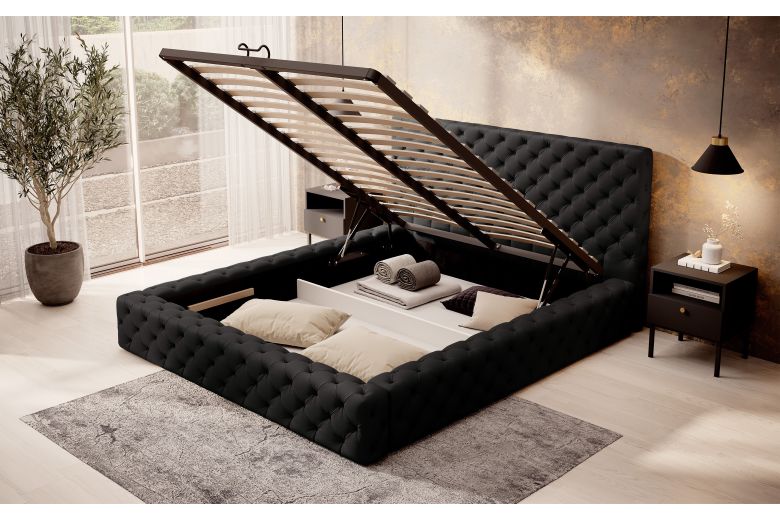 Upholstered bed 160x200 - Bed Princce (With storage box)