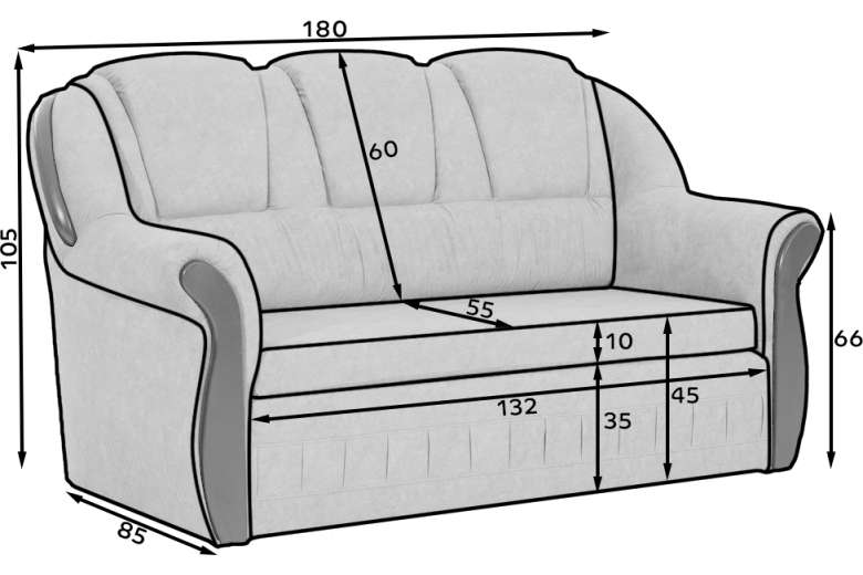 Sofa+bed - Lord (Pull-out bed with storage box)