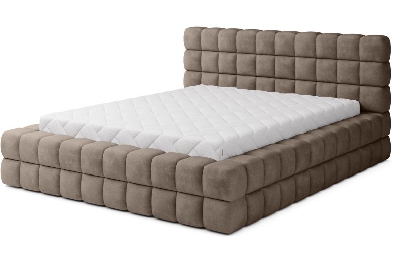 Upholstered bed - Bed Dizzle, metal frame, gas lift, bedding box (Pull-out bed with storage box)