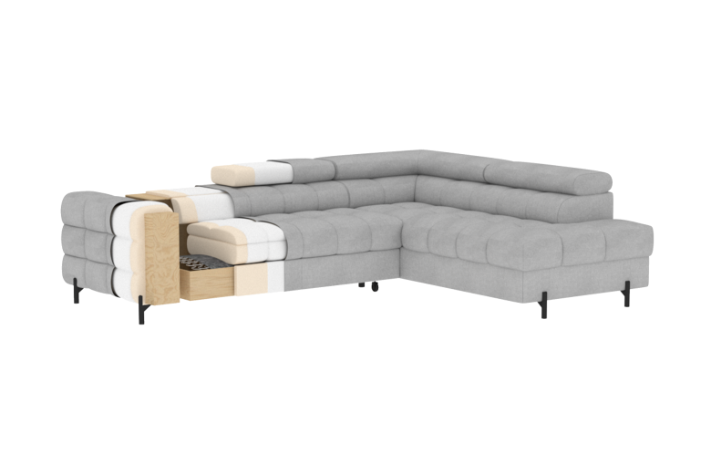 Corner sofa - Ferucce (Pull-out bed with storage box)