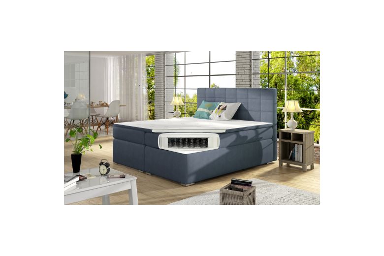 Boxspring bed 160x200 - Alice (Pull-out bed with storage box)