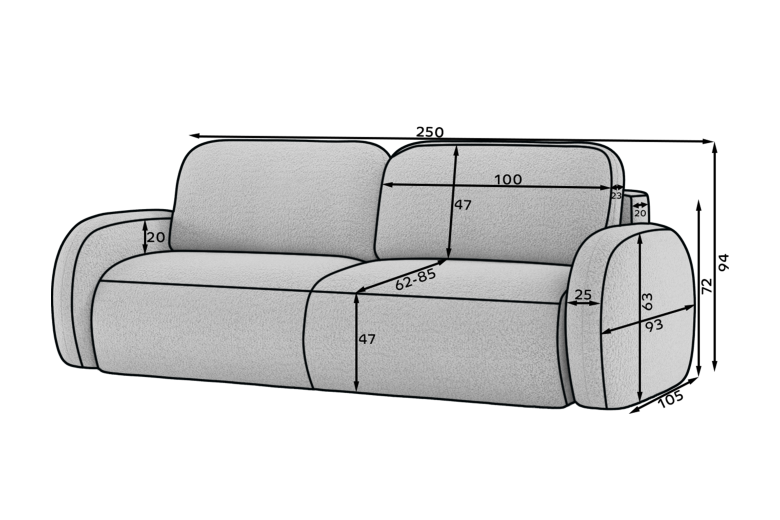 Avuela sofa bed with storage compartment