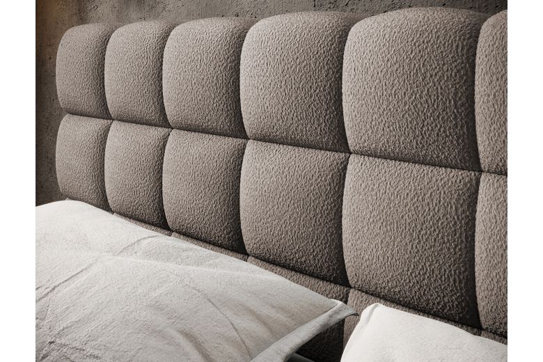 Upholstered bed - Bed Magentta, metal frame, gas lift, bedding box (Pull-out bed with storage box)