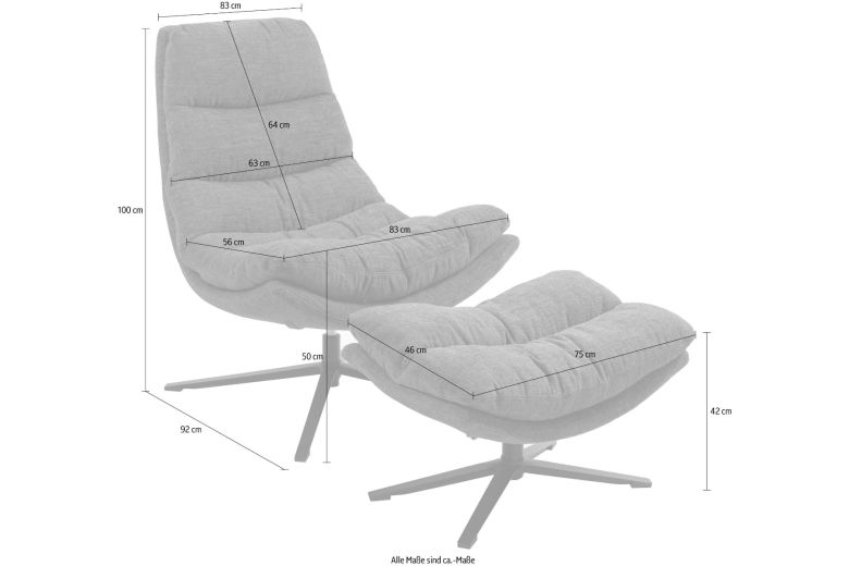 Πολυθρόνα τηλεόρασης - Recliner with footstool - Porto