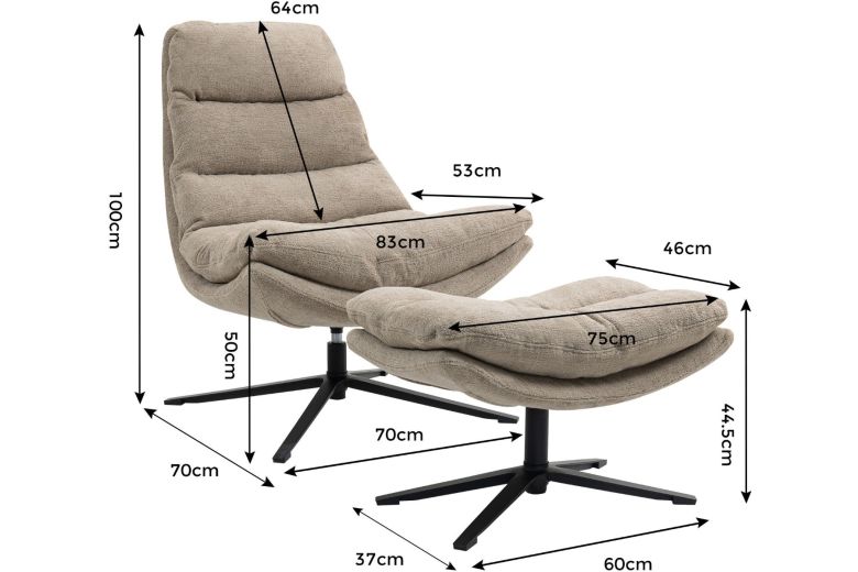 Πολυθρόνα τηλεόρασης - Recliner with footstool - Porto