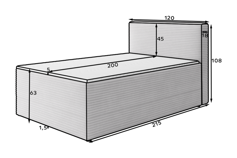 Boxspring bed - Alamito (Pull-out bed with storage box)