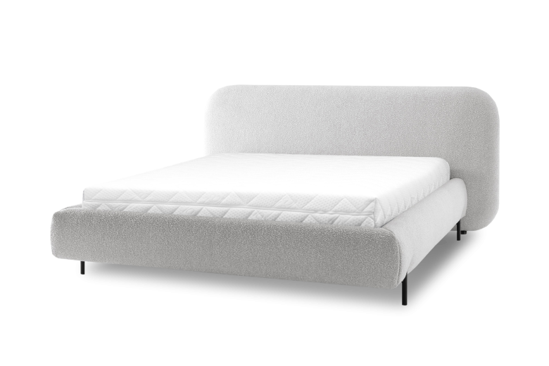 Upholstered bed - Bed Pointt,  metal frame, gas lift, bedding box (Pull-out bed with storage box)