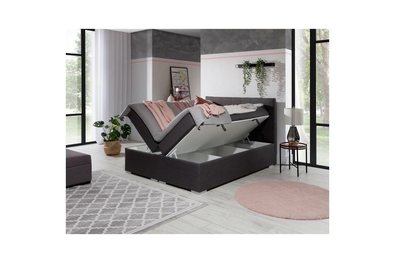Boxspring bed 160x200 - Alice (Pull-out bed with storage box)