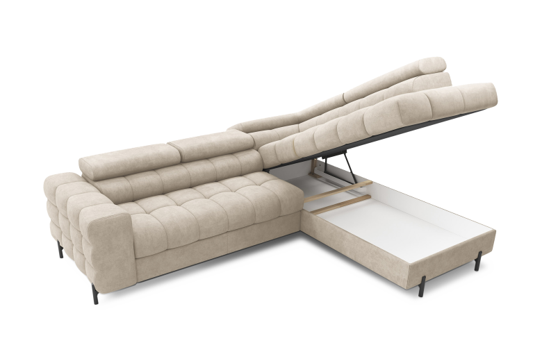 Corner sofa - Ferucce (Pull-out bed with storage box)