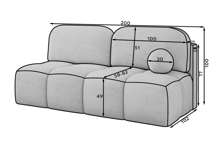 Nuwia Sofa with Sleeping Function and Storage Box
