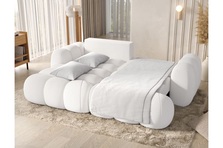 Covelion corner sofa with sleeping function and storage compartment