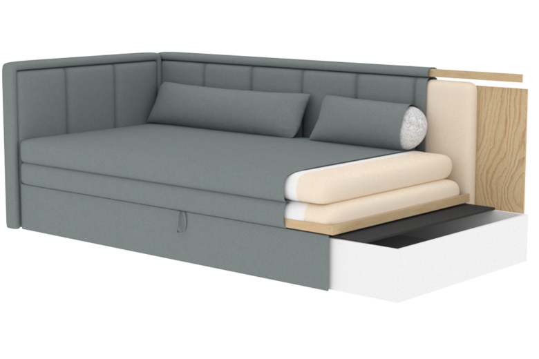 Раскладной диван - Fulgeo (Pаскладной с ящиком для белья)