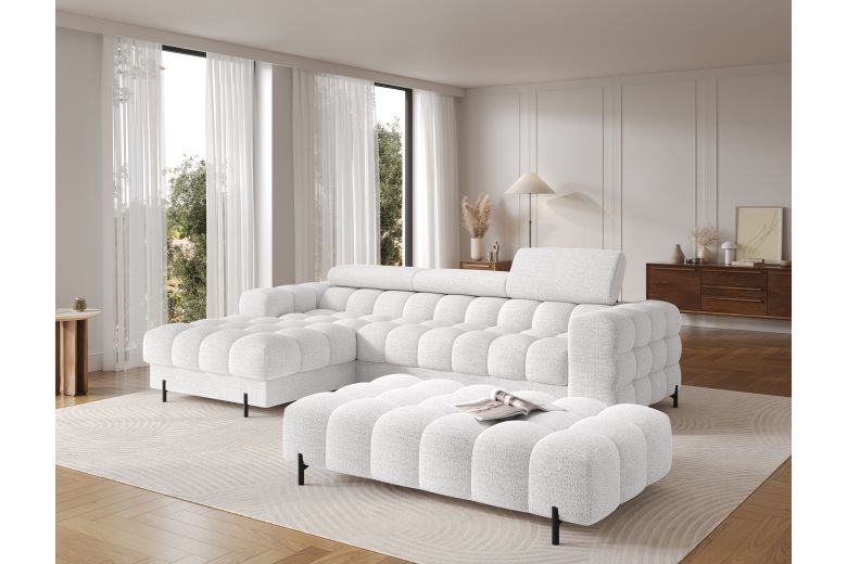 Footstool - Ferivo quilted pouffe on legs