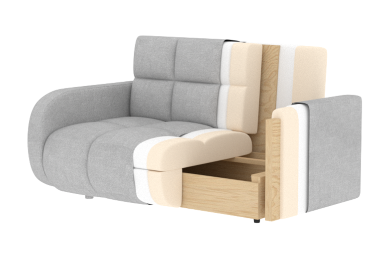 Раскладной диван - Deverio 3-seater (Pаскладной с ящиком для белья)