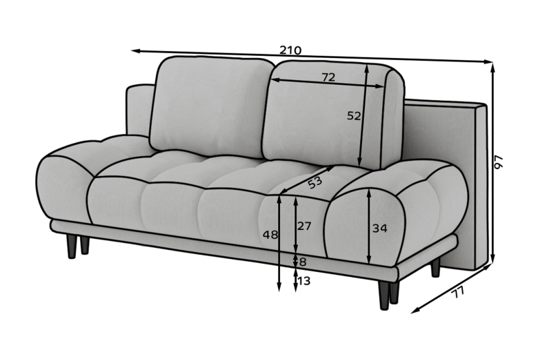 Sofa+bed - Guavio (Pull-out bed with storage box)