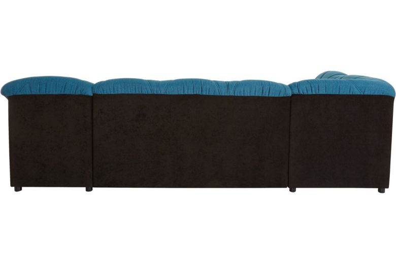 Wohnlandschaft Flores links - mit Schlaffunktion - Blau mit Federkern
