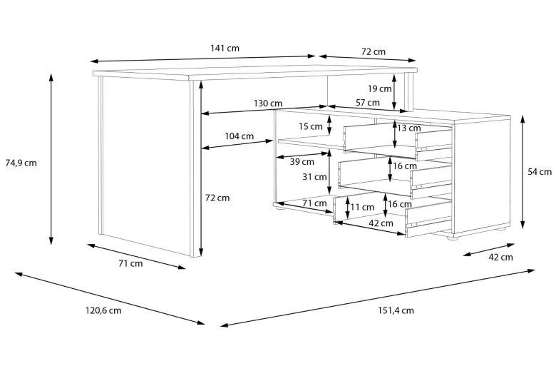 Dining table - Corner desk - Tempra