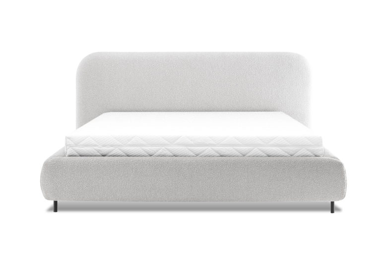 Upholstered bed - Bed Pointt,  metal frame, gas lift, bedding box (Pull-out bed with storage box)