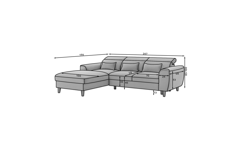 Corner sofa - Foble (Pull-out bed with storage box) Corner sofa - Foble (Pull-out bed with storage box)