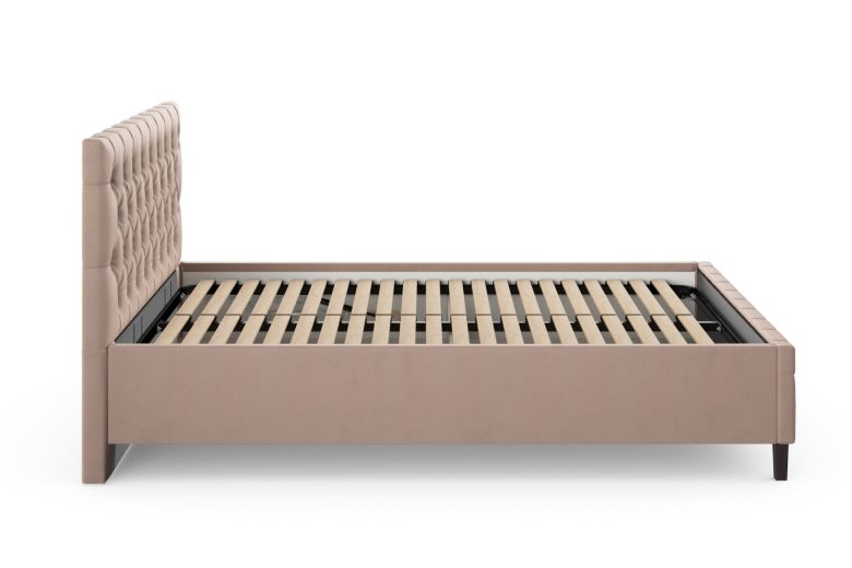 Upholstered bed 140x200 - Westhampton with bed slat (With storage box)