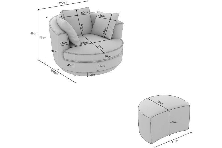 Καρέκλα - Maisie Love Chair XXL with footstool