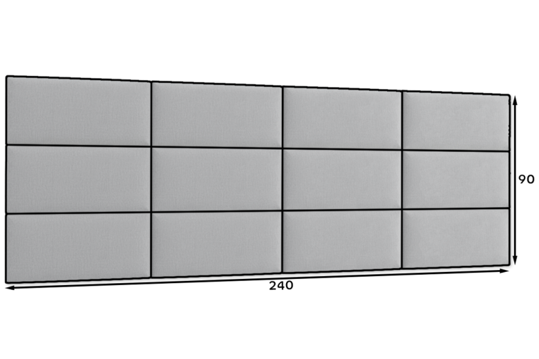 Обитая панель - Quadratta 240x90 upholstered panels set Обитая панель - Quadratta 240x90 upholstered panels set