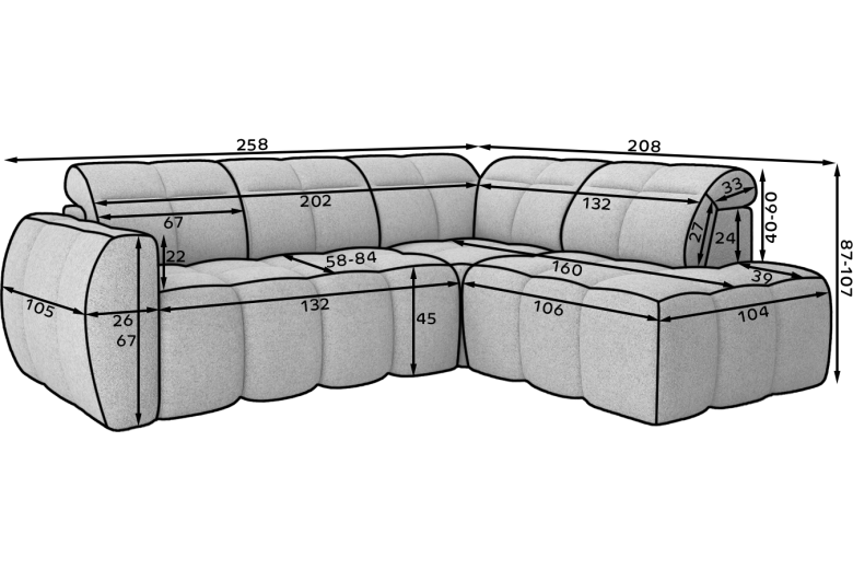 Corner sofa - Falconn (Pull-out bed with storage box)