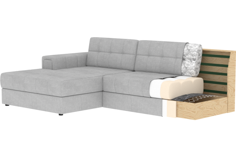 Corner sofa - Blezalt (Pull-out bed with storage box)