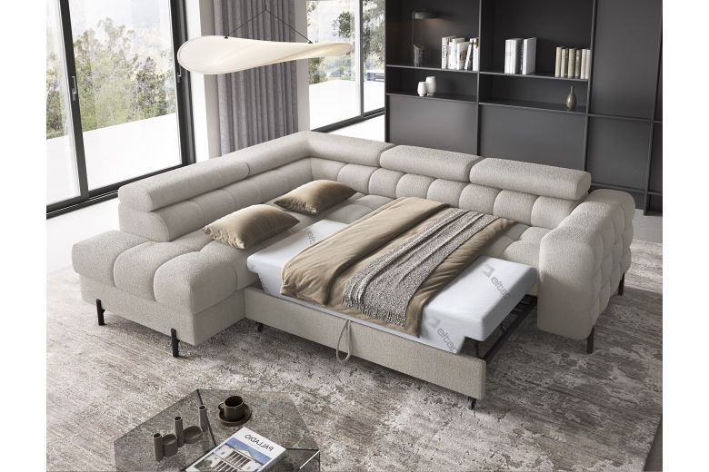 Corner sofa - Ferucce (Pull-out bed with storage box)