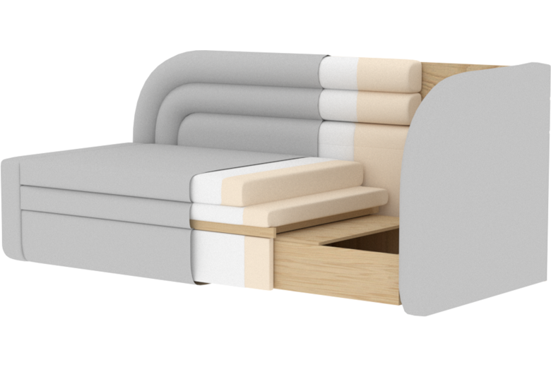 Sofa+bed - Fabillo (Pull-out bed with storage box)